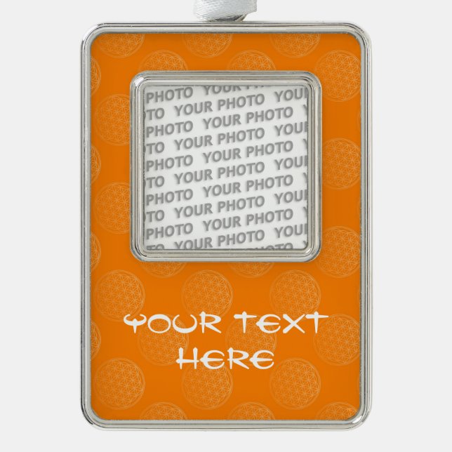 Adorno Con Marco Flor de vida / Blume des Lebens - naranja de patro (Anverso)