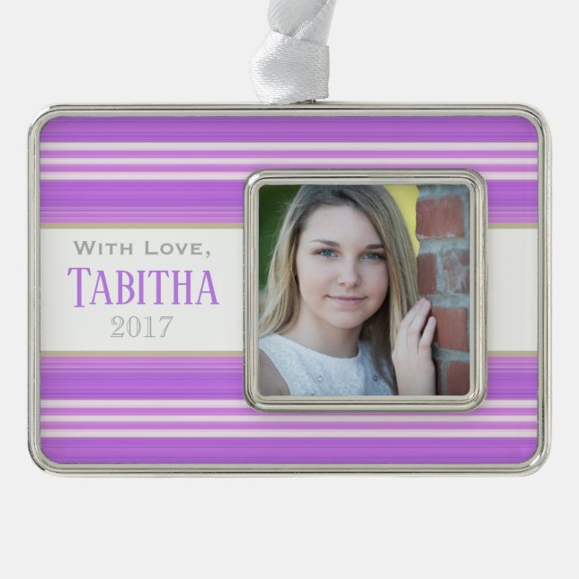 Adorno Con Marco HAMbyWG - Ornamento - franjas violetas (Anverso)