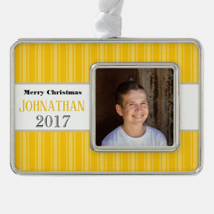 Adorno Con Marco HAMbyWG - Ornamento - Rayas amarillas