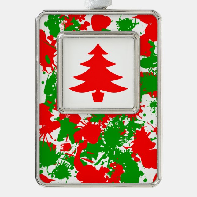 Adorno Con Marco Navidades Paint Splatter (Anverso)