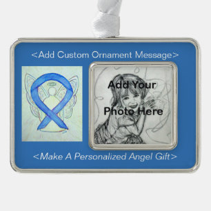 Adorno Con Marco Ornamento ángel de la cinta azul para la toma de c
