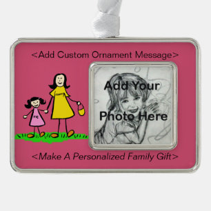 Adorno Con Marco Ornamento de la madre y la hija Personalizado lind
