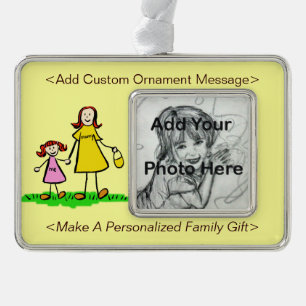 Adorno Con Marco Ornamento de la madre y la hija Personalizado lind