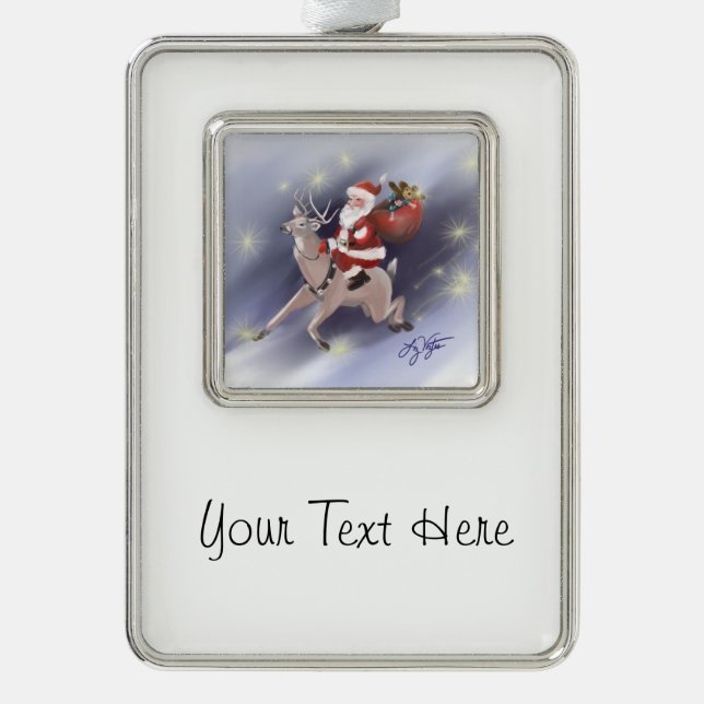 Adorno Con Marco Ornamento de Santa Delivers (Anverso)