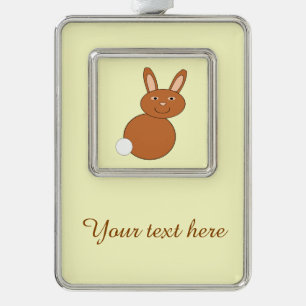 Adorno Con Marco Ornamento personalizado del conejo feliz de Pascua