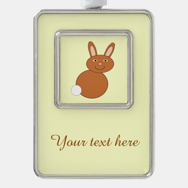 Adorno Con Marco Ornamento personalizado del conejo feliz de Pascua (Anverso)