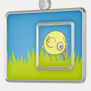 Adorno Con Marco Personalizado de pájaro amarillo