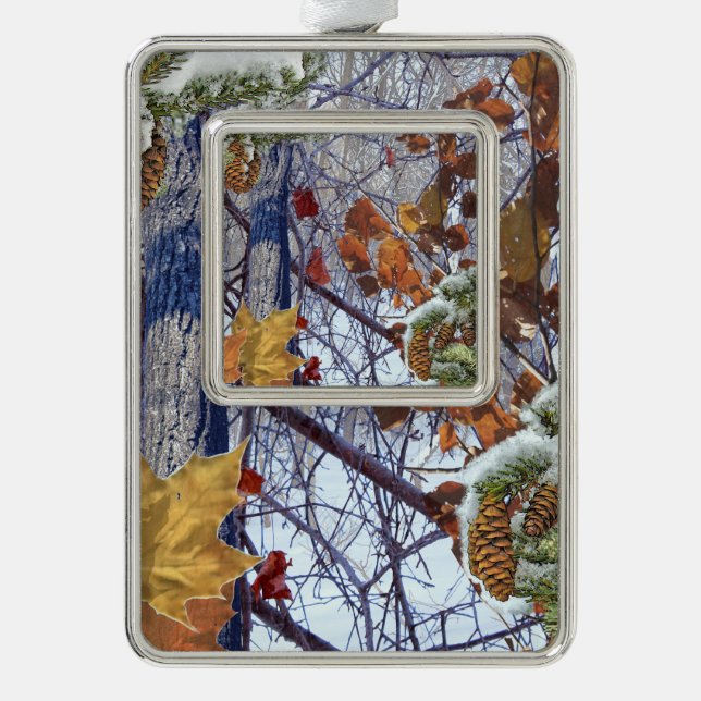 Adorno Con Marco Primera pintura de camuflaje de escenas de inviern (Anverso)