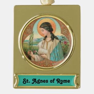 Adorno Con Rótulo Dorado Agnes de Roma (BK 006)