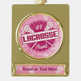 Adorno Con Rótulo Dorado Añadir tu propio texto Lacrosse tía Ornamento de N