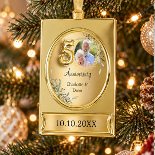 Adorno Con Rótulo Dorado aniversario de bodas de oro 50