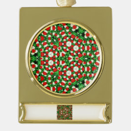 Adorno Con Rótulo Dorado Banner Ornament