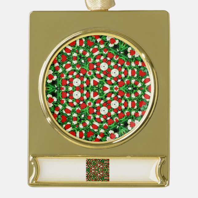 Adorno Con Rótulo Dorado Banner Ornament (Anverso)