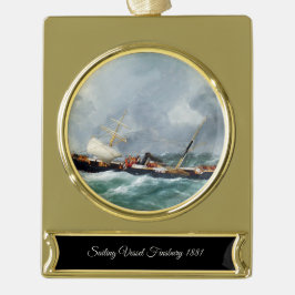 Adorno Con Rótulo Dorado Buque de vela a vapor Finsbury 1881