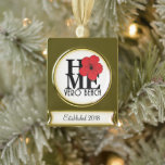 Adorno Con Rótulo Dorado CASA Vero Beach Personalizable Hibiscus<br><div class="desc">Por el amor a casa. Personalizar el año en que usted estableció su hogar,  en la hermosa playa de Vero</div>