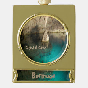 Adorno Con Rótulo Dorado Cueva de Cristal, Bermudas