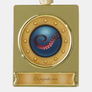 Adorno Con Rótulo Dorado "Desde las profundidades del mar" Steampunk Explor