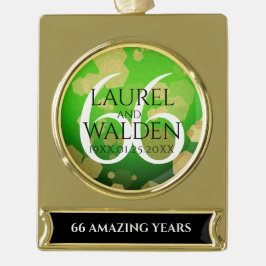 Adorno Con Rótulo Dorado Elegante 66º aniversario del Boda Titanita