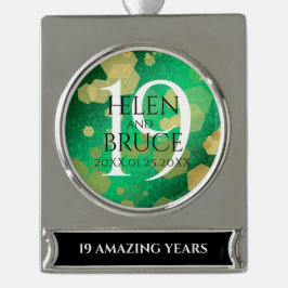 Adorno Con Rótulo Dorado Elegante celebración del 19° Aniversario del Boda