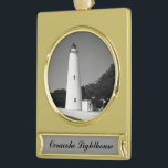 Adorno Con Rótulo Dorado Faro de Ocracoke<br><div class="desc">Faro de Ocracoke</div>