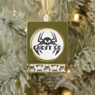 Adorno Con Rótulo Dorado Ghost Go Spooky Season