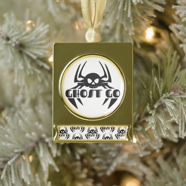 Adorno Con Rótulo Dorado Ghost Go Spooky Season (Árbol)