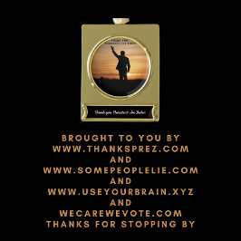 Adorno Con Rótulo Dorado Gracias Presidente Joe Biden