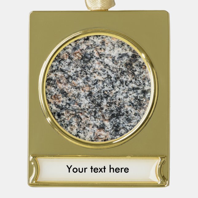 Adorno Con Rótulo Dorado Granito - Rock duro (Anverso)