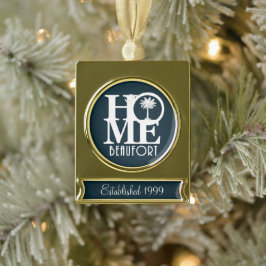 Adorno Con Rótulo Dorado HOGAR Beaufort Personalizable (Año de Fundación)