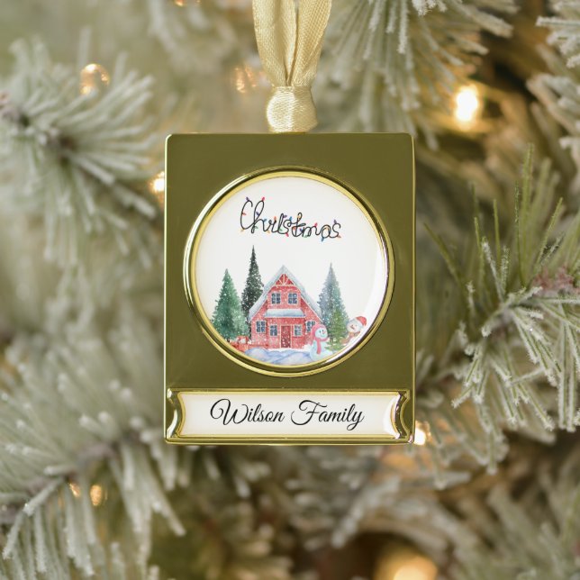 Adorno Con Rótulo Dorado Ilustracion Kitty (Árbol)