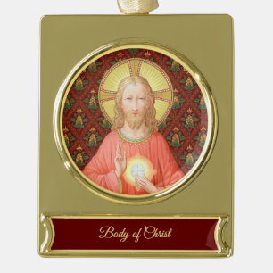 Adorno Con Rótulo Dorado Jesús Instituyendo la Santa Comunión (SAU 045)