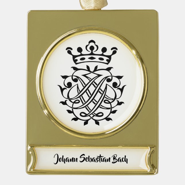 Adorno Con Rótulo Dorado Johann Sebastian Bach Seal Escudo Monograma Insign (Anverso)