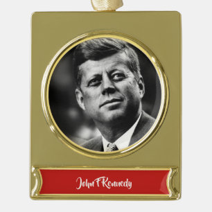 Adorno Con Rótulo Dorado John F Kennedy Presidente