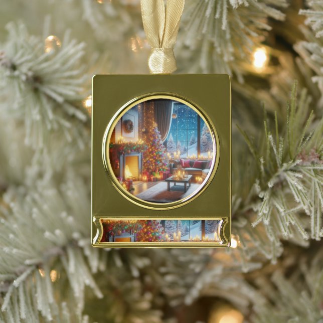 Adorno Con Rótulo Dorado Los Navidades de vacaciones aman (Árbol)