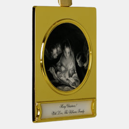 Adorno Con Rótulo Dorado Natividad Niño Jesús Virgen María Angels Navidades