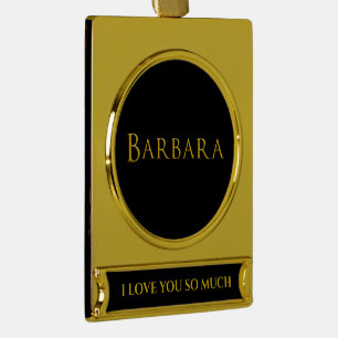 Adorno Con Rótulo Dorado Nombre de Barbara Woman