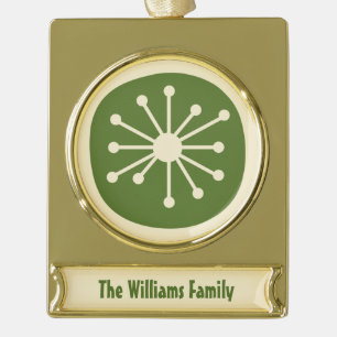 Adorno Con Rótulo Dorado Nostálgico retro años 50 a mediados del siglo de e