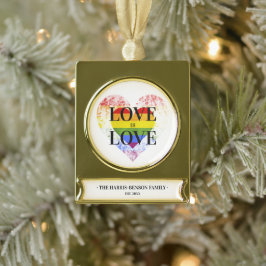 Adorno Con Rótulo Dorado Orgullo Rainbow Heart Gay lesbianas LGBT Familias