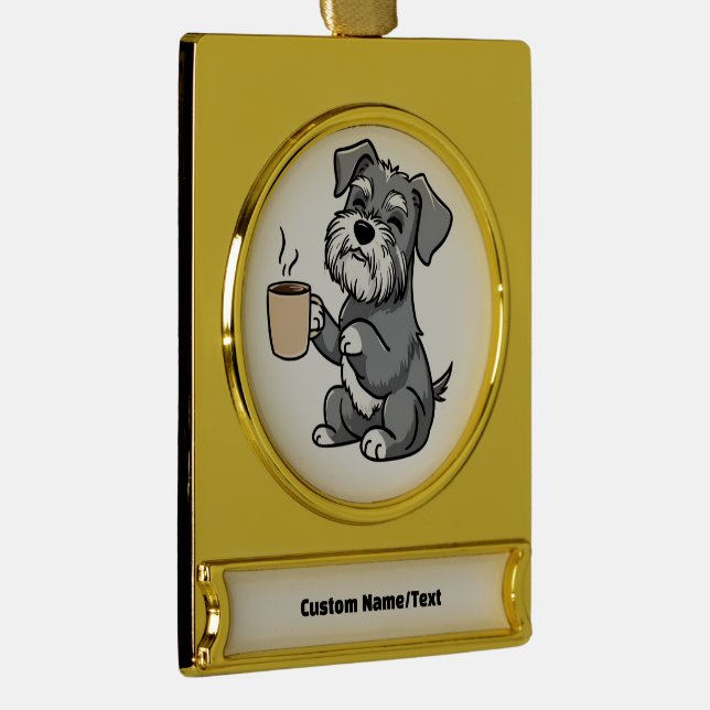 Adorno Con Rótulo Dorado Ornamento conmemorativo del Mascota del personaliz (Derecha)