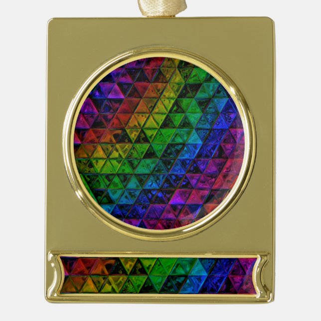 Adorno Con Rótulo Dorado Ornamento de banner (Anverso)