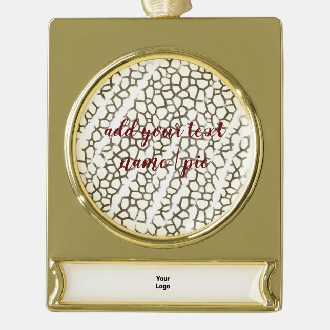 Adorno Con Rótulo Dorado Ornamento de banner (Anverso)