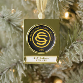 Adorno Con Rótulo Dorado Ornamento de banner para Navidades de OCS