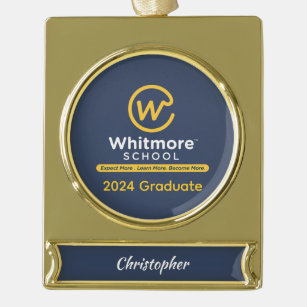 Adorno Con Rótulo Dorado Ornamento de pancarta de graduación personalizada 