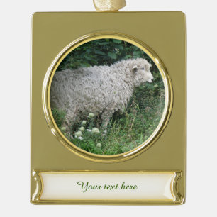 Adorno Con Rótulo Dorado Ornamento de Personalizado de alimentación de ovej