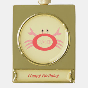Adorno Con Rótulo Dorado Ornamento de Personalizado de cangrejo con estrell