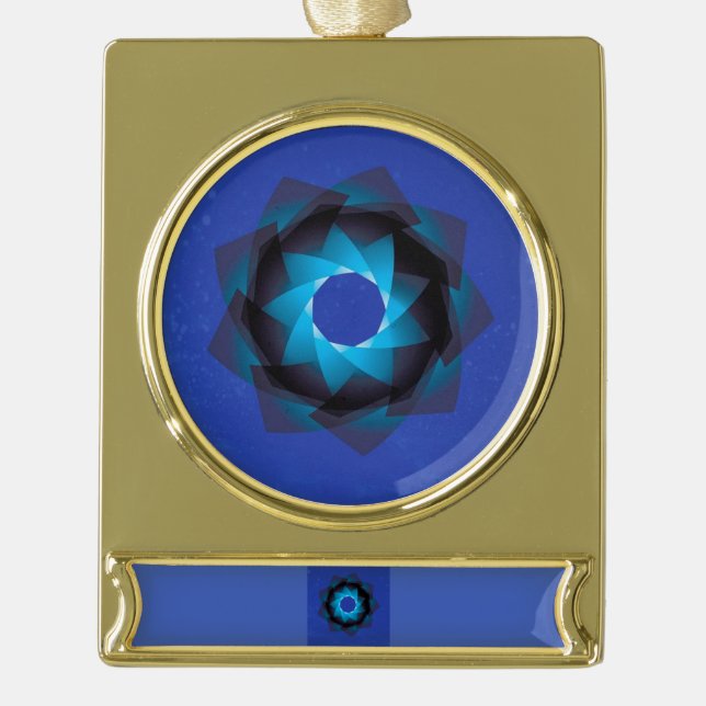 Adorno Con Rótulo Dorado Ornamento del cartel artístico (Anverso)