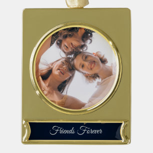 Adorno Con Rótulo Dorado Ornamento del día de amistad personalizado
