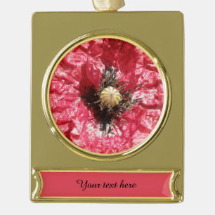 Adorno Con Rótulo Dorado Ornamento del Personalizado de macros de la flor d