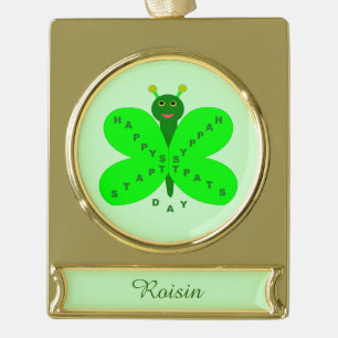 Adorno Con Rótulo Dorado Ornamento del Personalizado de mariposas del Día d