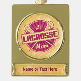 Adorno Con Rótulo Dorado Ornamento navideño personalizado de Lacrosse Mom